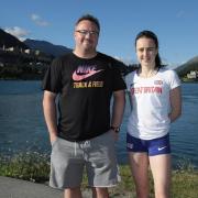 Laura Muir, right, and Jemma Reekie have split from their coach Andy Young, left