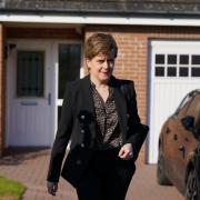 Former Scottish first minister Nicola Sturgeon leaving her home in Uddingston, Glasgow