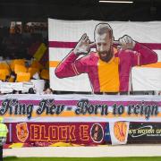 Motherwell supporters make it clear who the King of Fir Park is before the win over Kilmarnock.