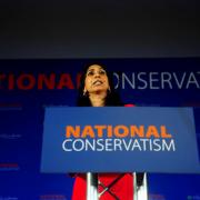 Home Secretary Suella Braverman speaking at the National Conservatism Conference in London earlier this week.