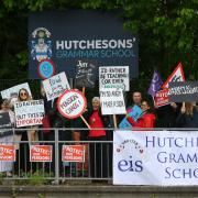 Teachers picket outside Hutchesons' Grammar