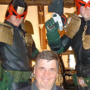 John Wagner with two Judge Dredds
