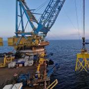 Foundation installation at SSE's Seagreen Wind Farm site