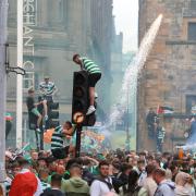 Celtic fans celebrate last year's title win