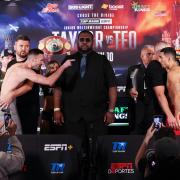 Josh Taylor calls out Teofimo Lopez at the weigh-in