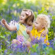 Children enjoying a garden meadow