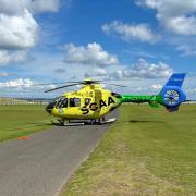 An air ambulance landed on the Old Course.