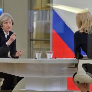 Theresa May being interviewed by Sophy Ridge in 2017.