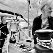 Yann Tiersen and his wife aboard Ninnog