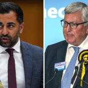 First Minister Humza Yousaf, left, and MSP Fergus Ewing