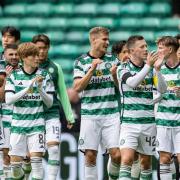 Celtic's players applaud their fans after their 4-2 win over Ross County at Parkhead on Saturday