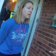 Screen grab taken from body worn camera footage issued by Cheshire Constabulary of the arrest of Lucy Letby (Cheshire Constabulary/PA)