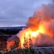 The fire gutted the former school
