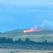 The fire was visible from miles away