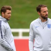 Scottish striker coach Allan Russell, left, with Gareth Southgate during his time working with the England national team