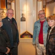 Mr Brian Gaskin and his family, from Ontario, Canada, visit the Royal Scots Regimental Museum at Edinburgh Castle to view the Victoria Cross and other medals, awarded to his grandfather, Private Henry H. Robson