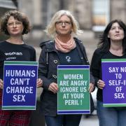 Members of the Scottish Feminist Network outside the Court of Session,