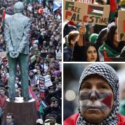 Hundreds gather for a pro-Palestine protest in Glasgow