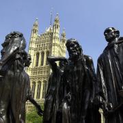 The Burghers of Calais statue by Rodin in Victoria Tower Gardens, Westminster, London