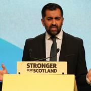 Scottish First Minister and SNP leader Humza Yousaf making his keynote speech during the SNP annual conference at the Event Complex Aberdeen (TECA) in Aberdeen