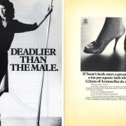 Posters highlighted the risk from heels - and women - in the workplace