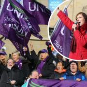 School staff from Unison go on strike in Glasgow