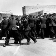Police and pickets clash in Lochgelly during the 1984 miners strike