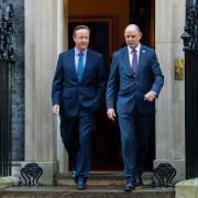 David Cameron leaves 10 Downing Street with Sir Philip Barton, the Permanent Under-Secretary of the Foreign, Commonwealth and Development Office