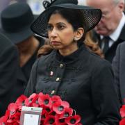Suella Braverman at the Remembrance Sunday service at the Cenotaph in London