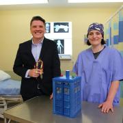 Mark Smith with Dr. Charlotte  and his Tardis