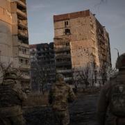 Ukrainian soldiers on duty in Vuhledar