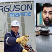 Ferguson Marine,  chief executive David Tydeman and (inset) Humza Yousaf