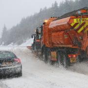 Snow ploughs working to try and keep the A9 open