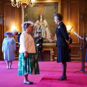 Dame Jacqueline Baillie, Deputy Leader, Scottish Labour Party, is made a Dame Commander of the British Empire by the Princess Royal at the Palace of Holyroodhouse, Edinburgh