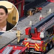 Community safety minister Siobhian Brown and a Scottish Fire and Rescue Service operation in Edinburgh