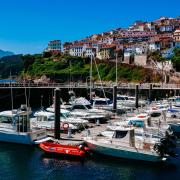 The town of Llastres in Asturias, Spain