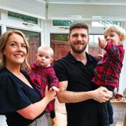 Hannah Perriewood with her husband Darren and children Peyton and Penelope. The birth of her first child involved a long journey from Thurso to Inverness.
