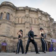 Strictly Come Dancing judge Anton Du Beke with dancers Kelly Chow (left) and Rosie Ward outside Underbelly Edinburgh’s McEwan Hall ahead of his Fringe Festival debut show