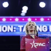 Former U.K. Prime Minister Liz Truss speaks during the Conservative Political Action Conference (CPAC) at Gaylord National Resort Hotel And Convention Center on February 22, 2024 in National Harbor, Maryland.