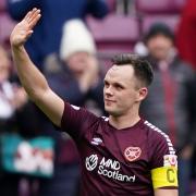 Hearts captain Lawrence Shankland at Tynecastle today
