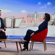 Chancellor Jeremy Hunt and his shadow Rachel Reeves chat before they appeared on BBC1’s Sunday with Laura Kuenssberg programme last November.