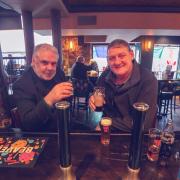 Kevin McKenna and his friend, Thomas Lenaghan at Lauders in Glasgow city centre