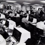 Inside the Herald and Times newsroom on Albion Street during the 1990s