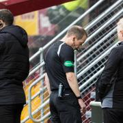Referee Willie Collum eventually decided to chalk off Motherwell's goal against Aberdeen after a long VAR delay.