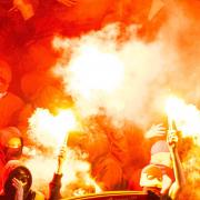 Pyrotechnic devices at a Scottish football match (stock pic)