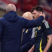 Steve Clarke with the injured Andy Robertson