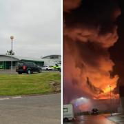 A large fire has broken out at a battery recycling facility in Kilwinning.