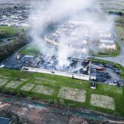 Drone footage of the fire taken on Wednesday