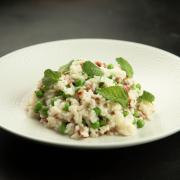 Pancetta and pea risotto