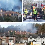 Fire fighters battle a blaze in Inverness at the Clachnaharry care Home(The home as been derelict for a number of years).....pic Peter Jolly.